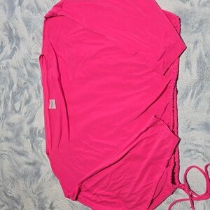 Athleta Women's Pink Cool Down Long Sleeve Modal Drawstring YogaTop